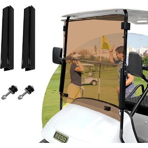 EZGO TXT Windshield 2014 and Up Models Golf Cart EZGO TXT Windshield Replacement with Tinted Foldable UV Protection and Impact Resistant Acrylic