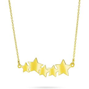 Name Plated Bar Sideways Horizontal Patriotic USA American Rock Star Choker Station Necklace For Women Teen 14K Gold Plated .925 Sterling Silver