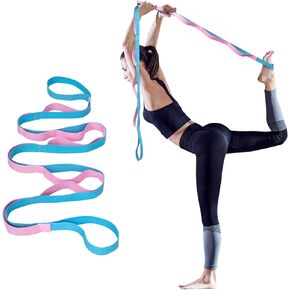 Yoga Strap for Stretching Inelastic Soft Polyester Cotton Stretch Out Band for Exercise, Yoga, Pilates and Dance for Men and Women