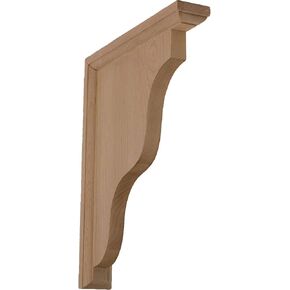 Ekena Millwork BKT02X05X07HARW-CASE-4 Hamilton Traditional Wood Brackets, 2 1/4"W x 5"D x 7"H (4-Pack), Rubberwood