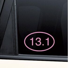 13.1 Marathon Euro Oval Vinyl Decal Laptop Car Truck Bumper Window Sticker - Pink