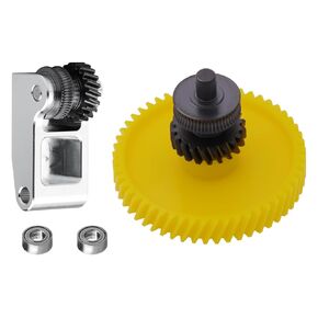 Hardened Steel Extruder Gear Kit for X1/P1 Series, 3D Printer DLC Nano Coating Hardened Steel Extruder Dual Gear Aluminum Handle and POM Gear Kit for P1P, P1S, X1C, X1E