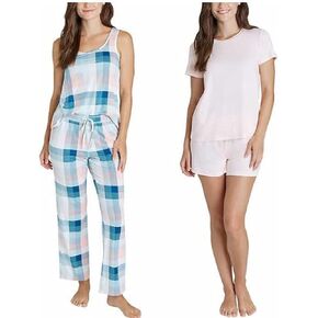 Eddie Bauer Women's 4-Piece Sleep Set, Tank, Tee, Short, Pant