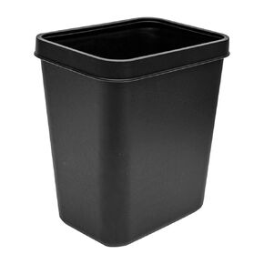 Qinlorgo Rectangle Waste Bin, Easy to Sturdy 8L Plastic Open Top Trash Can for Kitchen (Black)