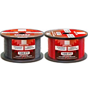 10 Gauge Wire Combo 2 Pack 12V 100'FT per Roll (200 ft Total) 10 Gauge Auto Wire Copper Clad Aluminium Low Voltage 10 Gauge Wire