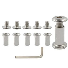 20PCS M6×35mm Hex Drive Socket Cap Bolts, Stainless Steel Binding Post Screws Furniture Connector Bolts with Allen Wrench for Baby Bed Furniture Bags Leather Saddles Purses Belt Repair