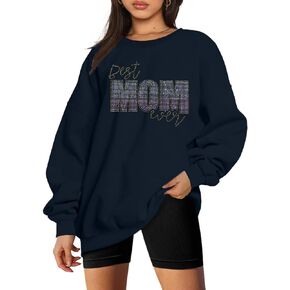 Mama Sweatshirt Coquette Sweater Women Bow Sweatshirt Pink Ribbon Sweatshirts Cute Crewneck Long Sleeve Top