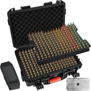 Ammo Case - 197 Round 223 5.56 Ammo/Bullet Locking Storage Box with Included Silica Gel Canister - Waterproof Mil-Spec Travel Safe for 5.56 223 Ammo/Bullet