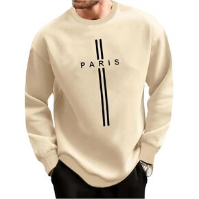 SOLY HUX Men's Sweatshirt Letter Print Crewneck Long Sleeve Casual Pullover Tops in Saudi Arabia