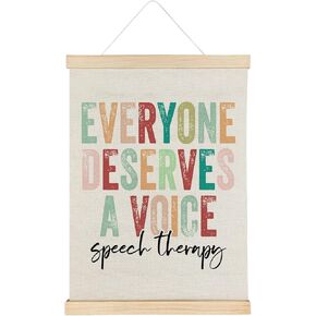 Qvapt Mental Health Wall Art - Speech Therapy Posters 12x16,Therapy Counseling Office Decor, Speech Therapy Counselor Gifts,Speech Language Pathologist Gifts,Everyone Deserves a Voice