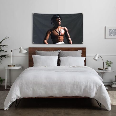Generic Cover of American Hip-Hop T-ravis Rapper Sc-ott Music Album 3x5Ft Tapestry Art Background Wall Hanging Home Decoration Bedroom Living Room University Dormitory Decoration, black in Saudi Arabia