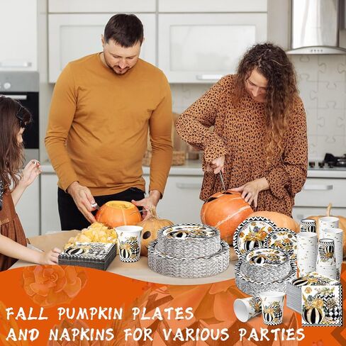 Hsei 250 Pcs A Little Pumpkin Plates and Napkins Party Decorations Disposable Tableware Sets Baby Shower Birthday Party Supplies Serves 50 Guests Dinnerware Baby Bridal Shower Party Favors in Saudi Arabia