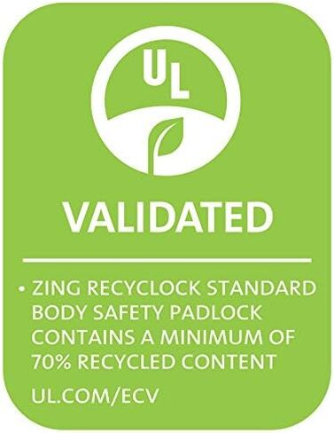 Zing Green Products 7052 RecycLock Safety Padlock, Keyed Different, Black, 3" Shackle, 1-3/4" Body in Saudi Arabia