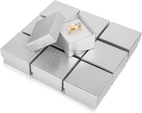 Prestige & Fancy Brown Jewelry Gift Boxes 10 Pack, 2 x 1.75 x 1.12 Cardboard Ring Boxes with Foam Ring Slot, Ring box, Small Jewelry Boxes for earrings, Rings, For selling, Birthdays, Christmas, in Kuwait