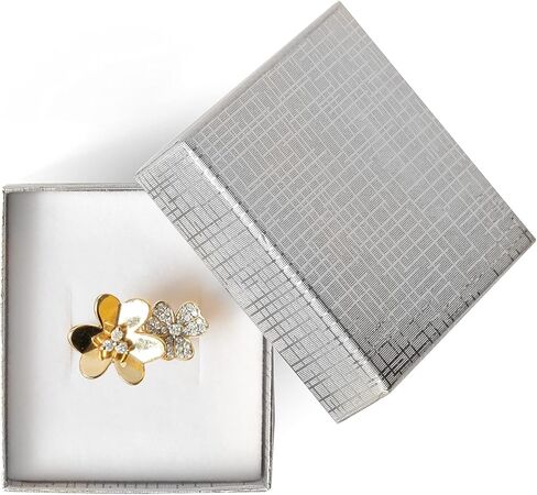 Prestige & Fancy Brown Jewelry Gift Boxes 10 Pack, 2 x 1.75 x 1.12 Cardboard Ring Boxes with Foam Ring Slot, Ring box, Small Jewelry Boxes for earrings, Rings, For selling, Birthdays, Christmas, in Kuwait