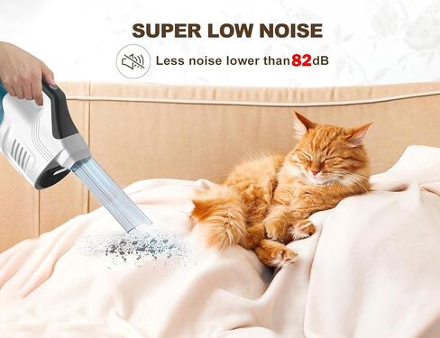 Handheld Vacuum Cleaner, Cordless Vacuum Cleaner, 8KPA Super Powerful Suction Cleaner, Rechargeable Portable Hand Vacuum,with Led, 2PC Hepa Filter, for Home & Pet Hair (White+Black) in Saudi Arabia