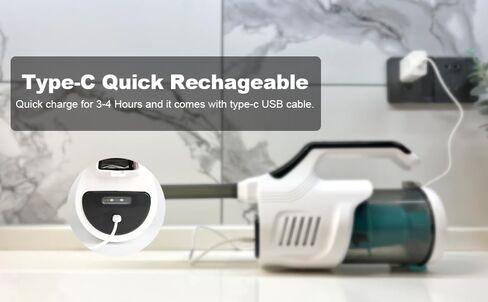 Handheld Vacuum Cleaner, Cordless Vacuum Cleaner, 8KPA Super Powerful Suction Cleaner, Rechargeable Portable Hand Vacuum,with Led, 2PC Hepa Filter, for Home & Pet Hair (White+Black) in Saudi Arabia
