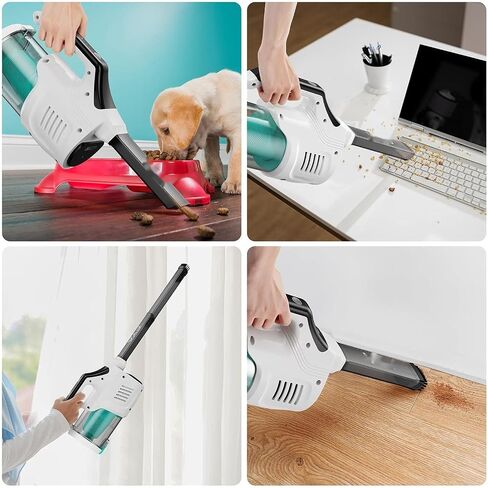 Handheld Vacuum Cleaner, Cordless Vacuum Cleaner, 8KPA Super Powerful Suction Cleaner, Rechargeable Portable Hand Vacuum,with Led, 2PC Hepa Filter, for Home & Pet Hair (White+Black) in Saudi Arabia