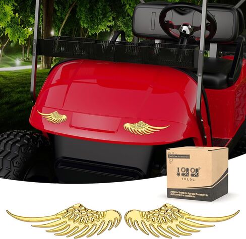 10L0L Golf Cart Stickers 3D Metal Stereo Wing Decals,Universal Decoration Accessories Emblem for Yamaha/EZGO/Club Car(Gold) in Saudi Arabia