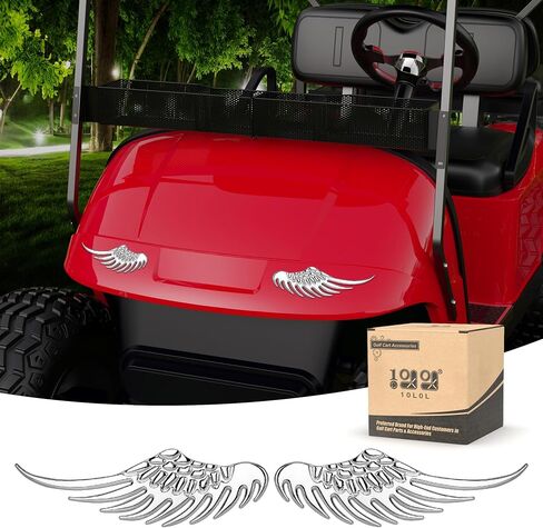 10L0L Golf Cart Stickers 3D Metal Stereo Wing Decals,Universal Decoration Accessories Emblem for Yamaha/EZGO/Club Car(Gold) in Saudi Arabia