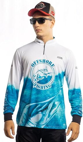 BRK Mens Long Sleeve Fishing Shirt Offshore Marlin UPF 30 Sun Protection in Saudi Arabia