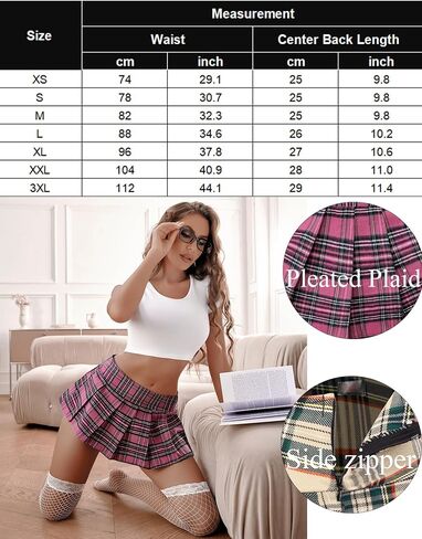 Avidlove Lingerie for Women Role Play Costume Mini Plaid Skirt Schoolgirl Outfits in Saudi Arabia