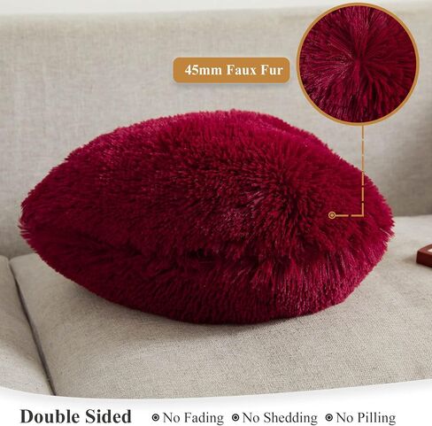 XeGe Cute Double-Sided Faux Fur Heart Pillow, Plush Shaggy Decorative Throw Pillow, 15"x17" Cozy Fluffy Heart Shaped Pillow with Insert, Furry Accent Pillow for Girls/Women/Kids/Children Gift, Pink in Saudi Arabia