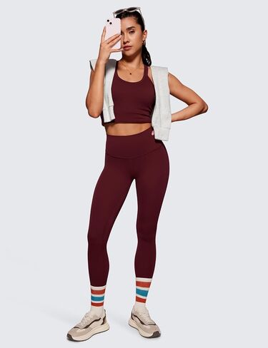 CRZ YOGA Womens Butterluxe High Waisted Yoga Leggings 28" - Double Seamed Buttery Soft Comfy Athletic Gym Workout Pants in Saudi Arabia
