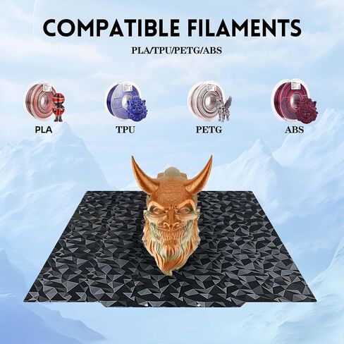 Ideaformer Flexible PEO PET Build Plate 430x430mm,Double Sided Smooth Diamond PEO+Carbon Fiber PET Spring Steel Sheet No Magnetic Plate for Anycub Kobra 2 Max for Elegoo Neptune 3 Max/Neptune 4 Max in Kuwait