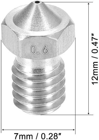 uxcell 3D Printer Nozzle,Stainless Steel V6 Nozzle 1mm,Extruder Print Head in Saudi Arabia