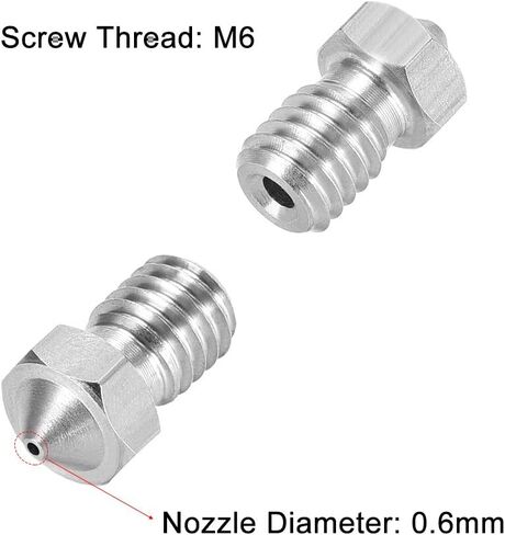 uxcell 3D Printer Nozzle,Stainless Steel V6 Nozzle 1mm,Extruder Print Head in Saudi Arabia