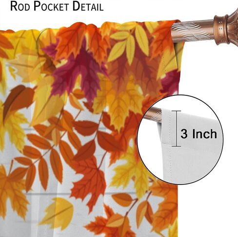 Fall Pumpkin Curtains Fall Thanksgiving Harvest Orange Farmhouse Pattern Printing Curtains Bedroom Living Room Decoration Curtains W42 * L45 Inch in Saudi Arabia