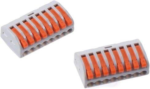 10Pcs Classified Conductor, Useful Compact Terminal, PCT-218 Cable Connect, Tie Rod Nut, Orange 8-Port Wire Connector for Quick Connect in Saudi Arabia