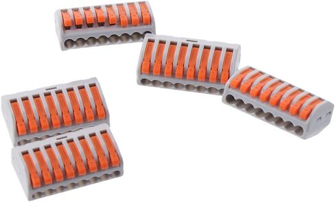 10Pcs Classified Conductor, Useful Compact Terminal, PCT-218 Cable Connect, Tie Rod Nut, Orange 8-Port Wire Connector for Quick Connect in Saudi Arabia