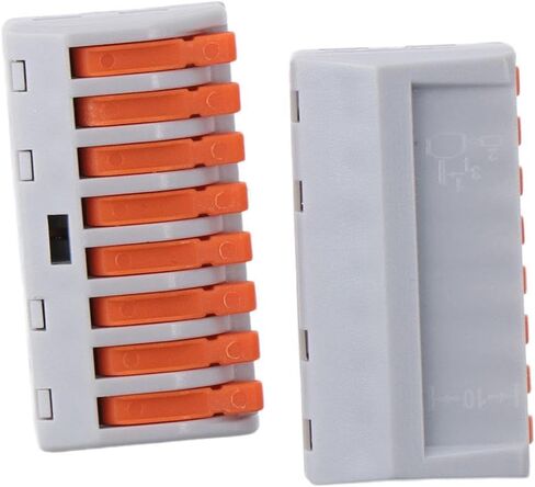10Pcs Classified Conductor, Useful Compact Terminal, PCT-218 Cable Connect, Tie Rod Nut, Orange 8-Port Wire Connector for Quick Connect in Saudi Arabia