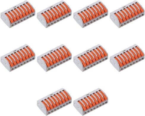 10Pcs Classified Conductor, Useful Compact Terminal, PCT-218 Cable Connect, Tie Rod Nut, Orange 8-Port Wire Connector for Quick Connect in Saudi Arabia
