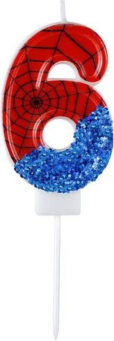 Spider Candle, Spider Web Candles Blue Sequins Number Candle Cake Topper Candle Birthday Cake Candles Spider Birthday Decorations for Boy Spider Themed Birthday Party Halloween Supplies (3) in Saudi Arabia