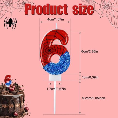 Spider Candle, Spider Web Candles Blue Sequins Number Candle Cake Topper Candle Birthday Cake Candles Spider Birthday Decorations for Boy Spider Themed Birthday Party Halloween Supplies (3) in Saudi Arabia