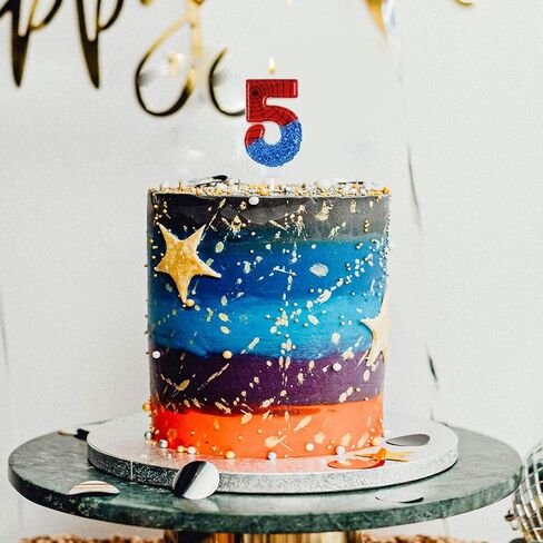 Spider Candle, Spider Web Candles Blue Sequins Number Candle Cake Topper Candle Birthday Cake Candles Spider Birthday Decorations for Boy Spider Themed Birthday Party Halloween Supplies (3) in Saudi Arabia