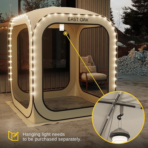 EAST OAK Screen House Tent Pop-Up, Portable Screen Room Canopy Instant Screen Tent 10 x 10 FT with Carry Bag for Patio, Backyard, Deck & Outdoor Activities, Brown in Saudi Arabia