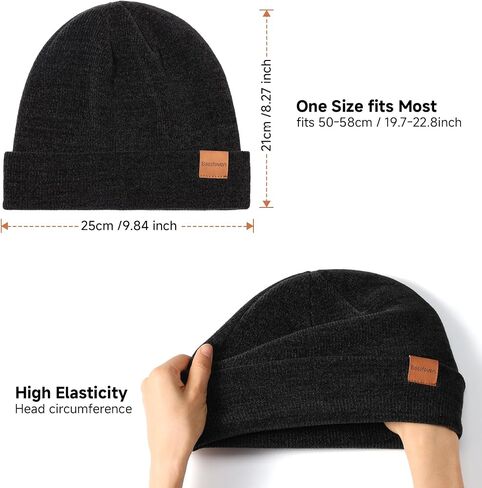 Winter Beanie Hat for Men: Warm Knit Beanie Unisex Skull Cap Men Women Cuffed Hat for Cold Weather in Saudi Arabia