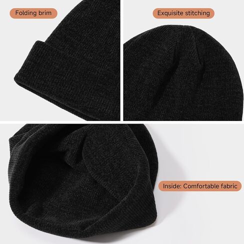 Winter Beanie Hat for Men: Warm Knit Beanie Unisex Skull Cap Men Women Cuffed Hat for Cold Weather in Saudi Arabia