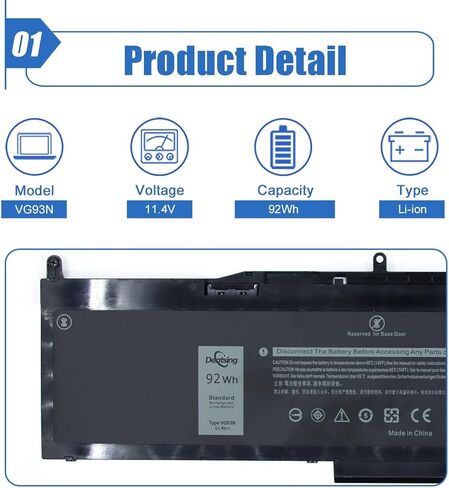 Dentsing DKNKD (11.1V 97Wh/8550mAh) X8VWF Laptop Battery Compatible with Dell Latitude 14 Rugged 5404 7404 E5404 E7404 Series Notebook 4XKN5 CJ2K1 5XT3V 05XT3V VCWGN 0VCHGN 09FN4 XN4KN XRJDF YGV51 in Saudi Arabia