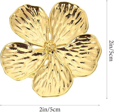 PRETYZOOM 12pcs Golden Flower Napkin Rings, Wedding Floral Serviette Buckles Alloy Napkin Holder Holiday Flower Napkin Buckle for Halloween Christmas Daily in Saudi Arabia