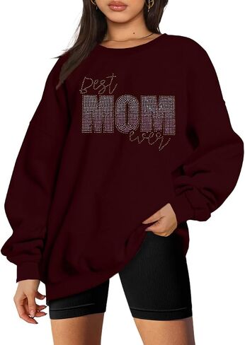 Mama Sweatshirt Coquette Sweater Women Bow Sweatshirt Pink Ribbon Sweatshirts Cute Crewneck Long Sleeve Top in Saudi Arabia