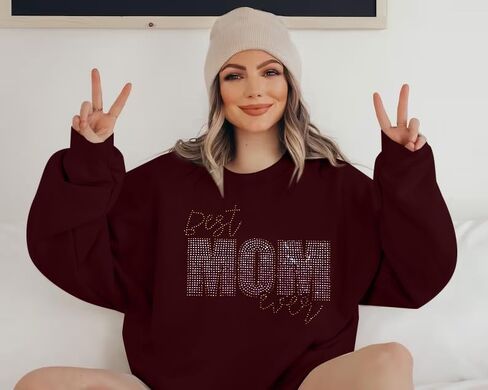 Mama Sweatshirt Coquette Sweater Women Bow Sweatshirt Pink Ribbon Sweatshirts Cute Crewneck Long Sleeve Top in Saudi Arabia