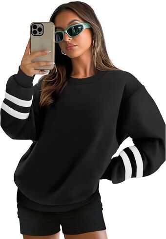 WIHOLL Womens Oversized Sweatshirts Long Sleeve Tops Fall Winter Clothes Crewneck Cozy Outfits Pullover 2024 Fashion in Saudi Arabia