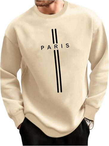 SOLY HUX Men's Sweatshirt Letter Print Crewneck Long Sleeve Casual Pullover Tops in Saudi Arabia
