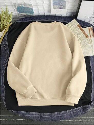 SOLY HUX Men's Sweatshirt Letter Print Crewneck Long Sleeve Casual Pullover Tops in Saudi Arabia