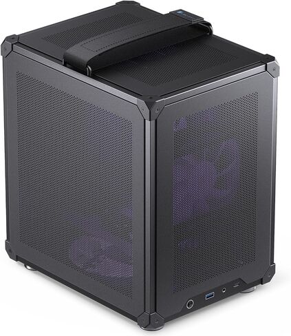 JONSBO C6-ITX white ITX Handled Mesh PC Case, Simple Compact Desktop ITX Chassis, SP MB ITX/MINI-DTX, ATX Power Bite (L140mm Max.), 170mm Tower Cpu Cooler,3 Fan positions, Tool-free Open Case, white in Saudi Arabia